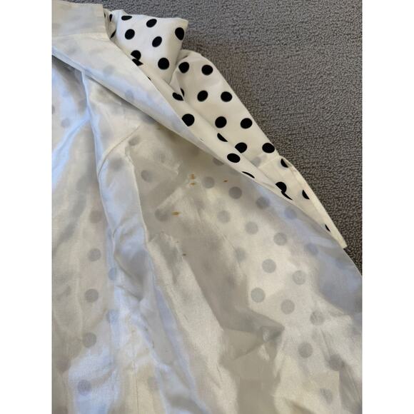GRACE CHUANG Women's Small Polka Dot Duster Jacket Coat S White Black - Picture 11 of 16
